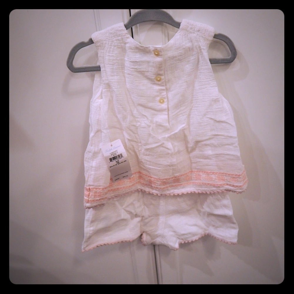 Ralph Lauren baby girls summer two piece in cotton